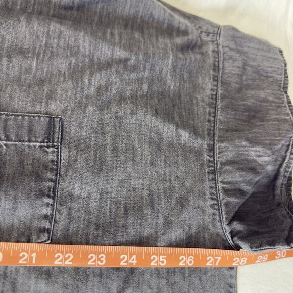 Madewell Shirt Women's Size XXL Black Lunar Wash Denim Button Up Classic - Picture 9 of 11